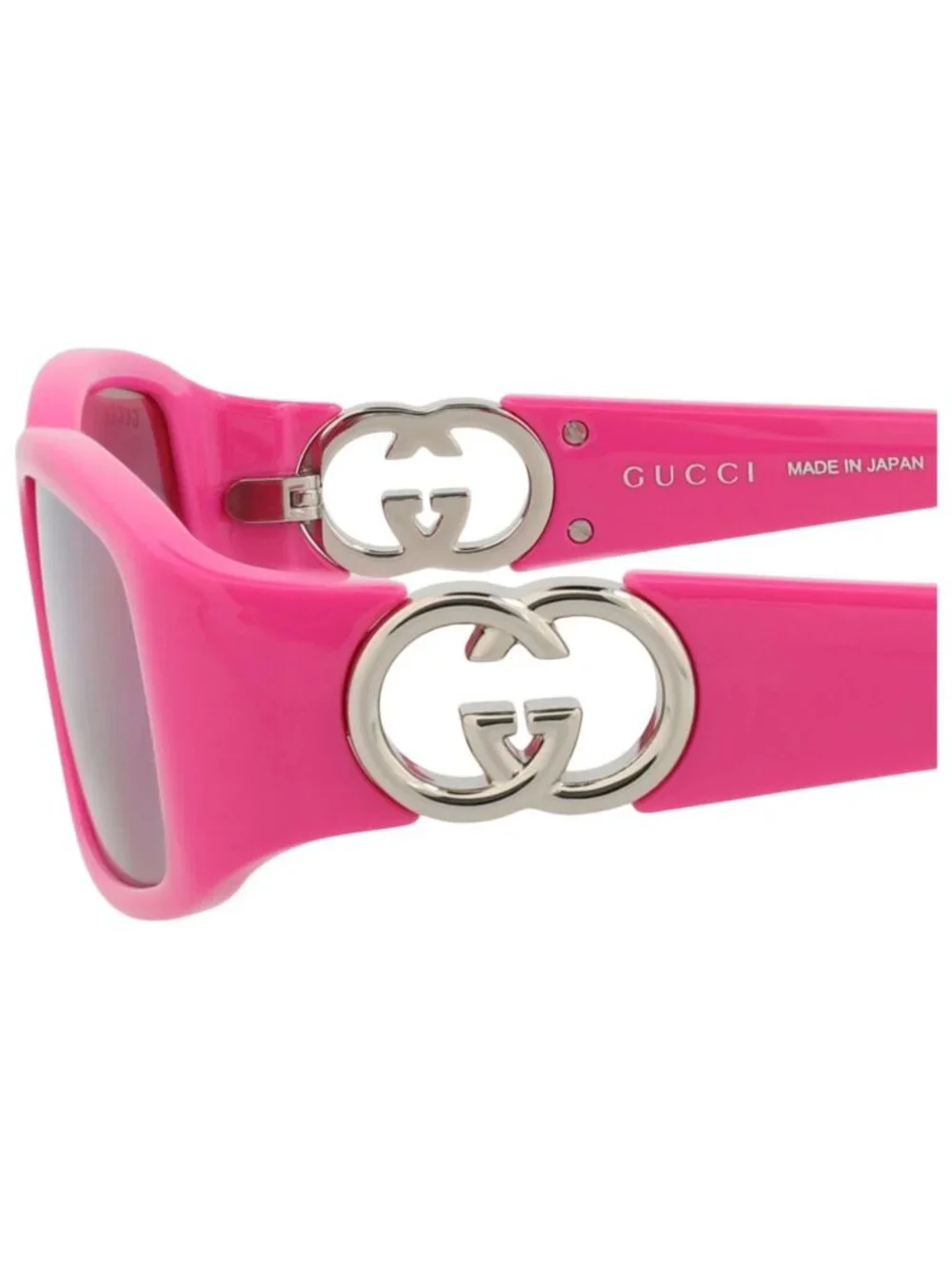New Gucci Women's Sunglasses Square Rectangle Injection Frame Fuchsia Fuchsia